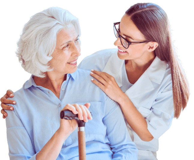 medical staff looking at her patient